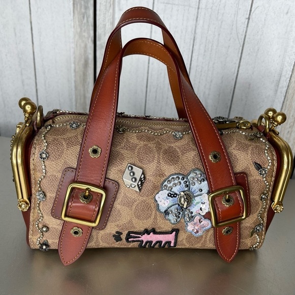 COACH LIMITED EDITION X KEITH HARING MAILBOX 24 BAG 1941 Handbag Tea Rose - Picture 1 of 16